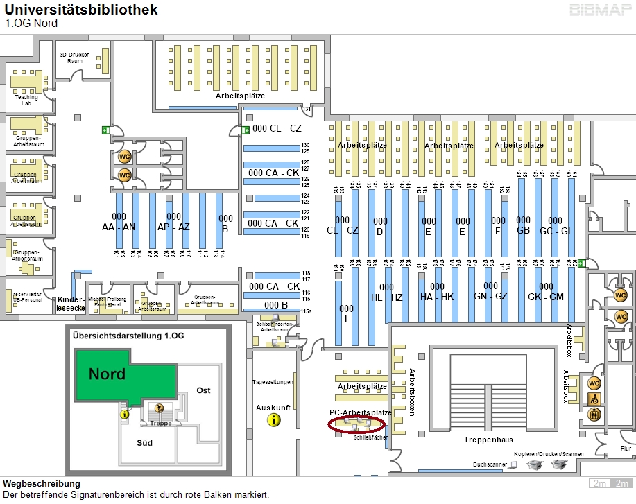 Bild zur Standortanzeige Der betreffende Signaturenbereich ist durch rote Balken markiert.