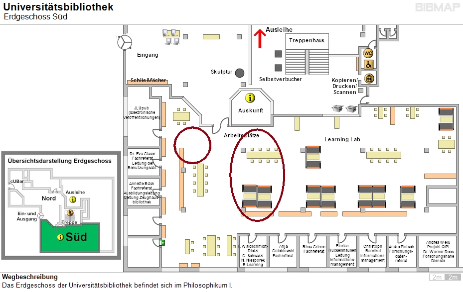 Bild zur Standortanzeige Wegbeschreibung
Das Erdgeschoss der Universittsbibliothek befindet sich im Philosophikum I.